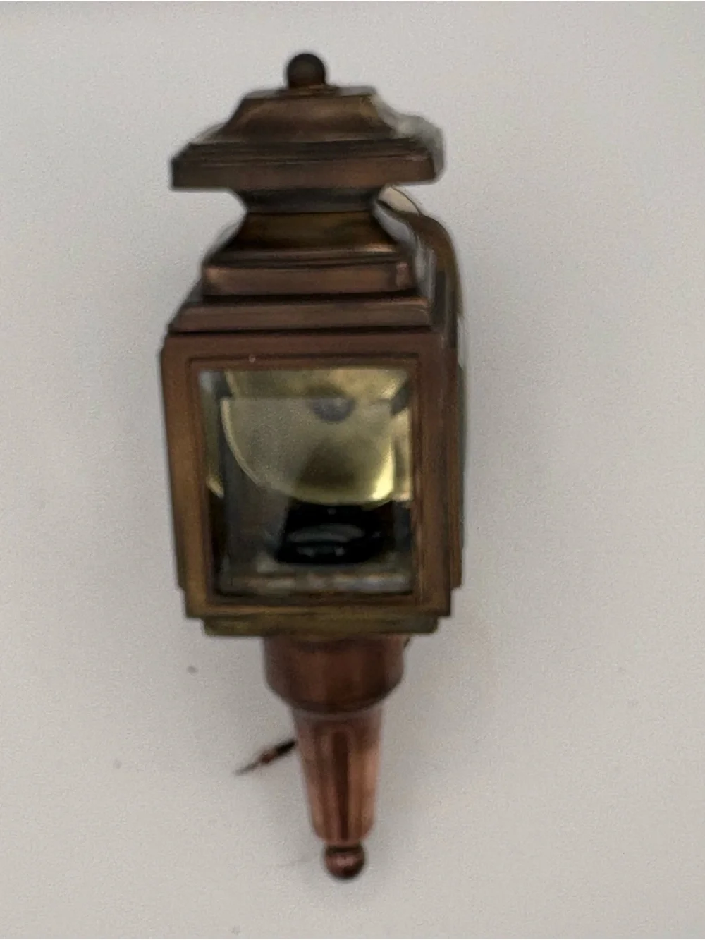Early MCM 11” Copper & Brass Carriage Lantern Sconce Porch Light Clean Refurbish